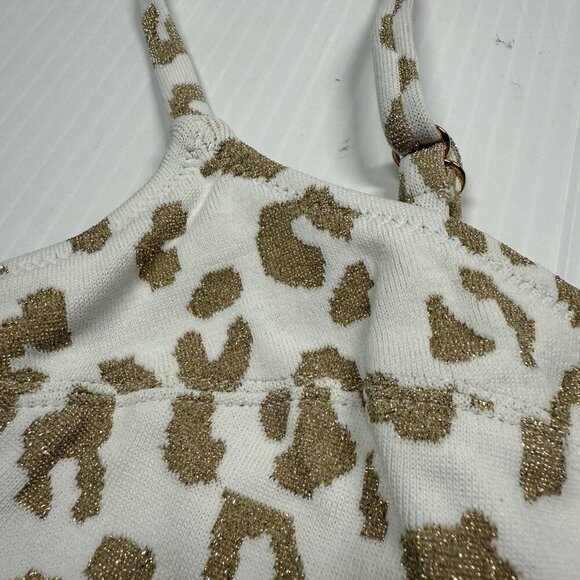 Solid & Striped Elsa Gold Leopard Beachy Sexy Swimsuit Bikini Top Size S - Picture 5 of 10